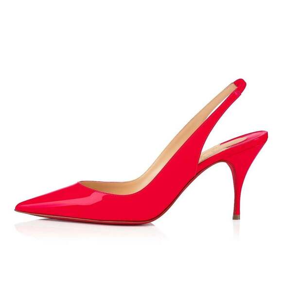 Christian Louboutin Clare Sling 80 Rose Pink Patent Slingback Heel Pump 36.5 - Picture 3 of 12